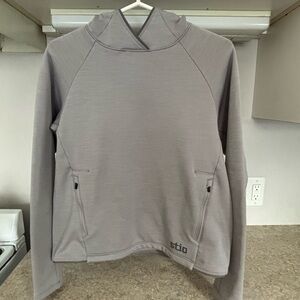 EUC Stio Glide Power Stretch Hoodie Heather Gray Sz S Women’s